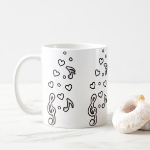 Niedliche Musiksymbole Musical Notes Treble Clemen Kaffeetasse