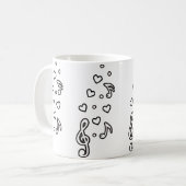 Niedliche Musiksymbole Musikalische Noten Treble C Kaffeetasse (Vorderseite Links)