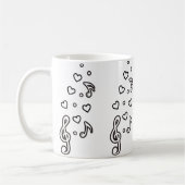 Niedliche Musiksymbole Musikalische Noten Treble C Kaffeetasse (Links)