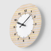 Niedliche Muster - Farbstreifen Blaue Orange Große Wanduhr (Winkel)