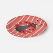 Niedliche Muster mit Ladybugs Baby Dusche Pappteller (Schrägansicht)