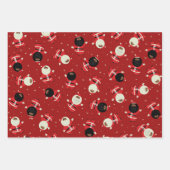 Niedliche Musterkollektion des Black Santa Party Geschenkpapier Set (Vorderseite 2)