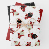 Niedliche Musterkollektion des Black Santa Party Geschenkpapier Set (Beispiel)