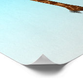 Niedliche Mutter & Baby Giraffe & Regenbogen Poster (Ecke)