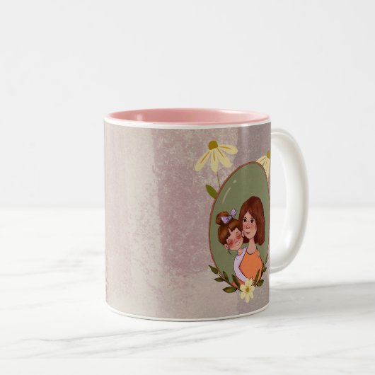 Niedliche Mutter-Kind-Illustration Tasse der Mutte (VorderseiteRechts)