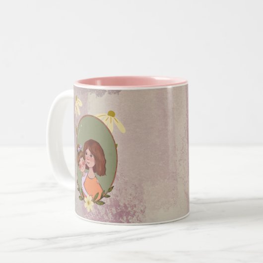 Niedliche Mutter-Kind-Illustration Tasse der Mutte (Vorderseite Links)