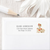 Niedliche Mutter Llama und Baby-Rücksendeadresse | (Insitu)