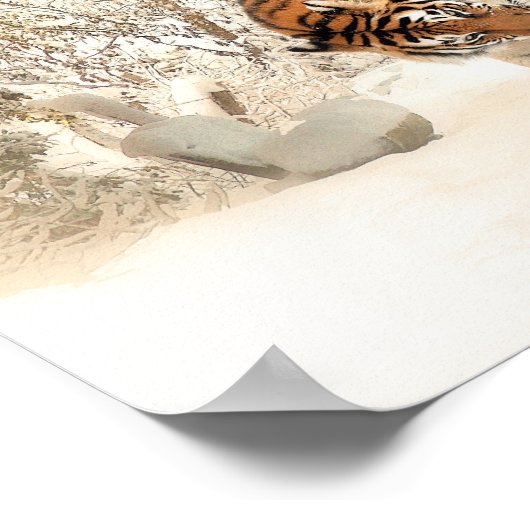 Niedliche Mutter mit Baby im Schnee Poster (Ecke)