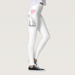 Niedliche Mutter und Baby Elefanten mit Herzblasen Leggings<br><div class="desc">Niedliches Mutter-Baby-Elefanten-Illustrationsdesign mit Herzform-Ballons.</div>