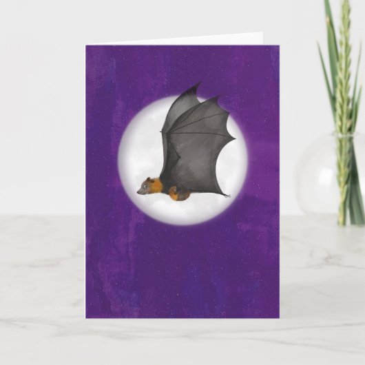 Niedliche Mutter und Baby Fledermaus in der Nachth Karte (Vorderseite)