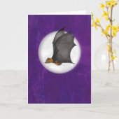 Niedliche Mutter und Baby Fledermaus in der Nachth Karte (Gelbe Blume)