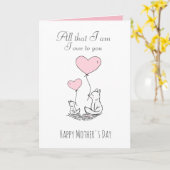 Niedliche Mutter und Baby Fox Zitat Muttertag Karte (Gelbe Blume)