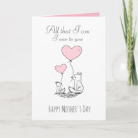 Niedliche Mutter und Baby Fox Zitat Muttertag