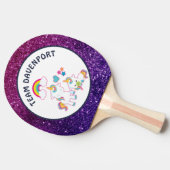 Niedliche Mutter und Baby Unicorns Magisches Thema Tischtennis Schläger (Seitenansicht)