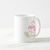 Niedliche Mutter und Tochter Flamingo Glitzer Flor Kaffeetasse (VorderseiteRechts)