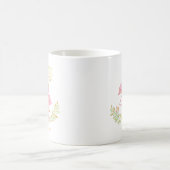 Niedliche Mutter und Tochter Flamingo Glitzer Flor Kaffeetasse (Mittel)
