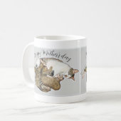 Niedliche Mutterkatze und Kätzchen, benutzerdefini Kaffeetasse (Vorderseite Links)