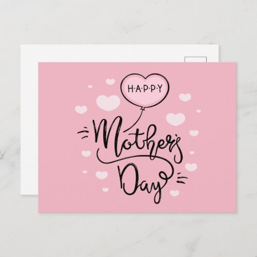 Niedliche Muttertagskalligrafie | Postkarte (Vorne/Hinten)