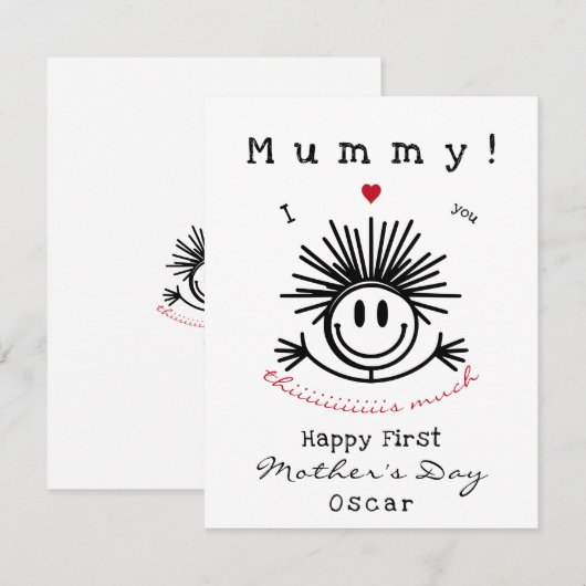 Niedliche Muttertagskarte (Vorne/Hinten)