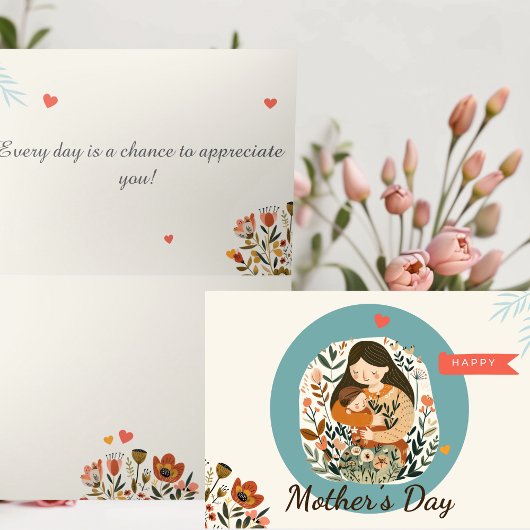 Niedliche Muttertagskarte Dankeskarte