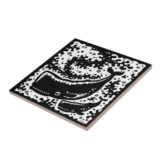 Niedliche Mutterwale und Kalbswale Fliese (Seite)