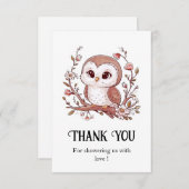 Niedliche Mystical Owl Babydusche Dankeskarte (Vorne/Hinten)