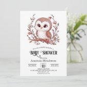 Niedliche Mystical Owl Babydusche Einladung (Stehend Vorderseite)