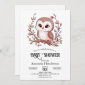 Niedliche Mystical Owl Babydusche Einladung (Vorne/Hinten)