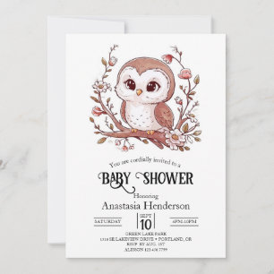 Niedliche Mystical Owl Babydusche Einladung