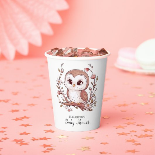Niedliche Mystical Owl Babydusche Pappbecher (Insitu)