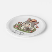 Niedliche Mystical Wolf Babydusche Pappteller (Schrägansicht)