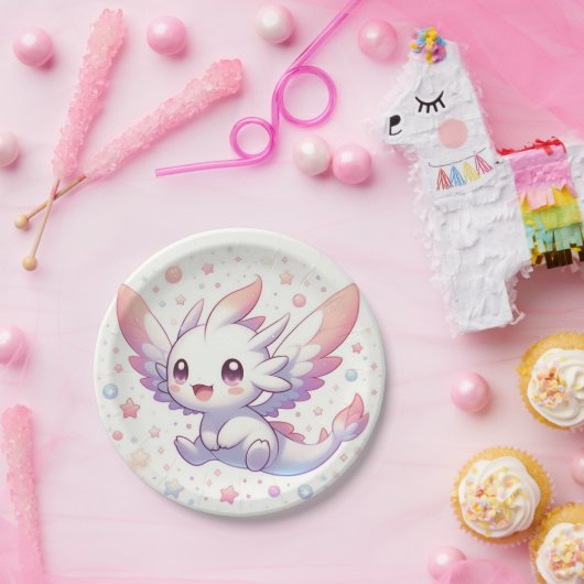 Niedliche Mythische Dragon Baby-Dusche Pappteller (Party)