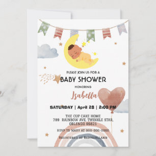 Niedliche nach Regenbogenballon Kinder Babydusche Einladung