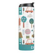 Niedliche Nachbarschaft und Autos Personalisiert Thermosbecher (Nach links gedreht)