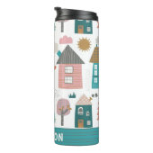 Niedliche Nachbarschaft und Autos Personalisiert Thermosbecher (Nach rechts gedreht)