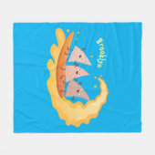 Niedliche nachos-Maischips beim Surfen Cartoon Fleecedecke (Vorderseite (Horizontal))
