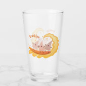 Niedliche nachos-Maischips beim Surfen Cartoon Glas (Rückseite)