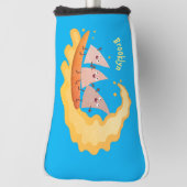 Niedliche nachos-Maischips beim Surfen Cartoon Golf Headcover (Rotieren 90)