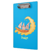 Niedliche nachos-Maischips beim Surfen Cartoon Klemmbrett (Links)