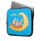 Niedliche nachos-Maischips beim Surfen Cartoon Laptopschutzhülle (Vorderseite Links)