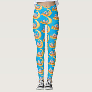 Niedliche nachos-Maischips beim Surfen Cartoon Leggings