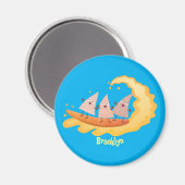 Niedliche nachos-Maischips beim Surfen Cartoon Magnet (Vorderseite/Rückseite)
