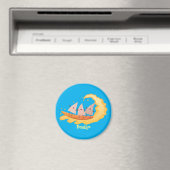 Niedliche nachos-Maischips beim Surfen Cartoon Magnet (In Situ (Geschirrspüler))