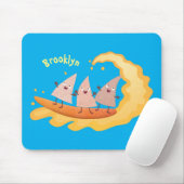 Niedliche nachos-Maischips beim Surfen Cartoon Mousepad (Mit Mouse)