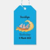 Niedliche nachos-Maischips beim Surfen Geschenkanhänger (Vorderseite)