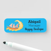 Niedliche nachos-Maischips beim Surfen Namensschild (Beispiel)