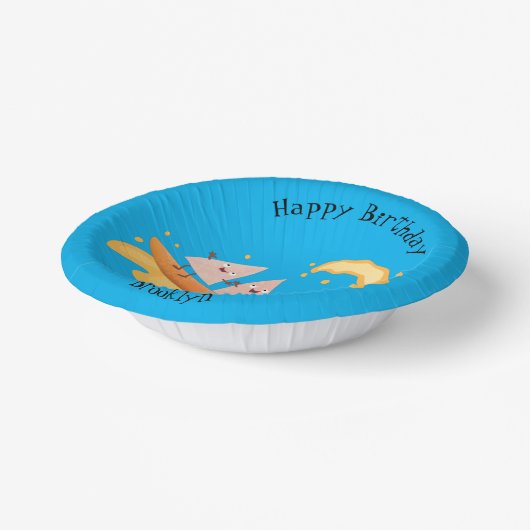 Niedliche nachos-Maischips beim Surfen Pappteller (Gewinkelt)