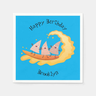 Niedliche nachos-Maischips beim Surfen Serviette