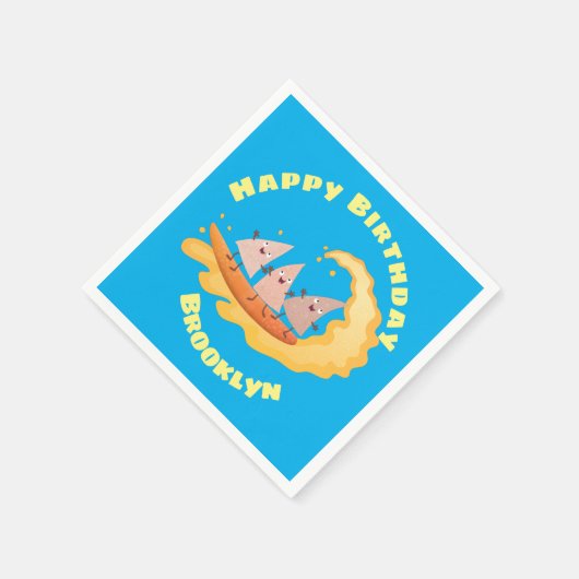 Niedliche nachos-Maischips beim Surfen Serviette (Ecke)