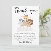 niedliche Nachricht Babydusche Danksagungen Einladung (Stehend Vorderseite)